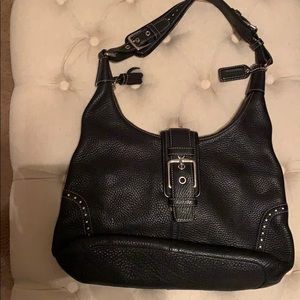 Black Leather Coach Hobo